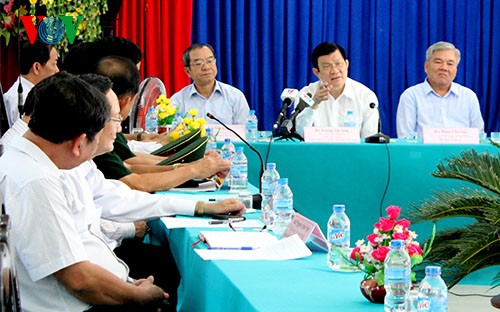 Chủ tịch nước Trương Tấn Sang thăm và làm việc tại An Giang - ảnh 1